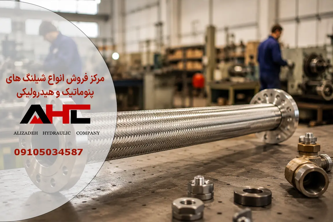 شیلنگ خرطومی فلکسیبل استیل 304 فلنج‌دار 5 اینچ